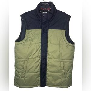 Southern Proper Campground Vest Puffer Navy Blue and Green - Large